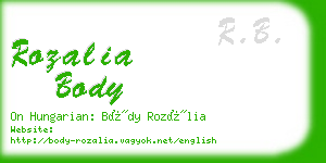 rozalia body business card